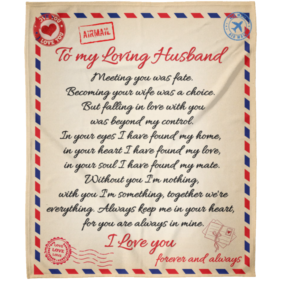 My Loving Husband - Love Letter Blanket