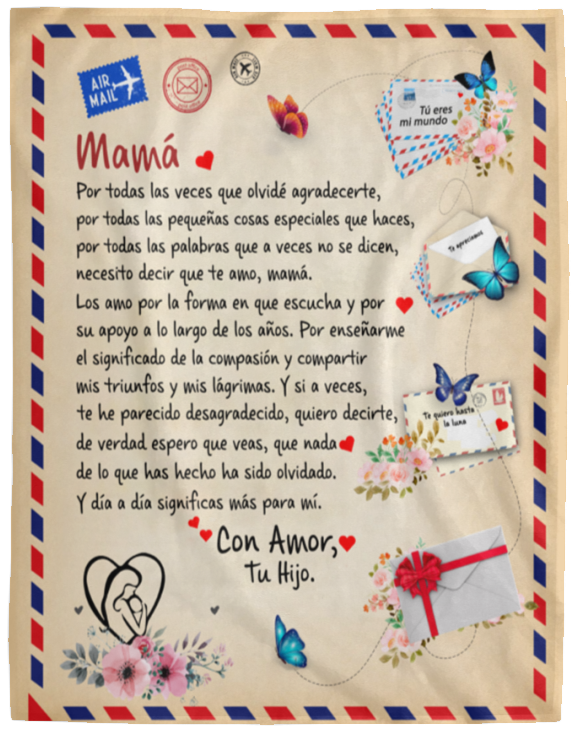 Manta Postal Gigante Mamá - tu Hijo