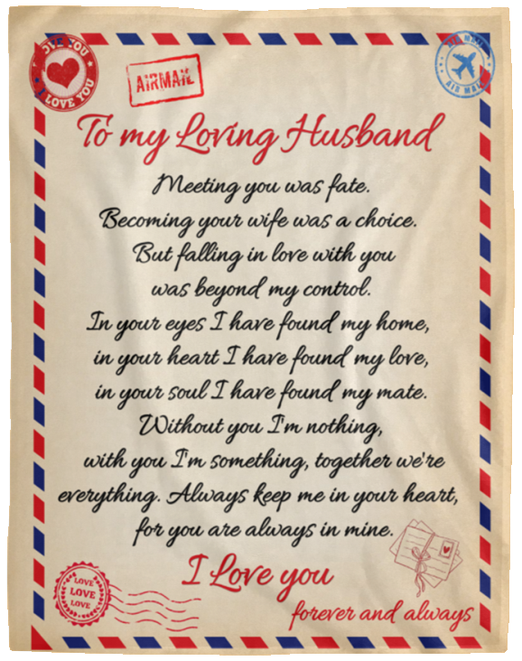 Husband Love Letter - Plush Fleece Blanket