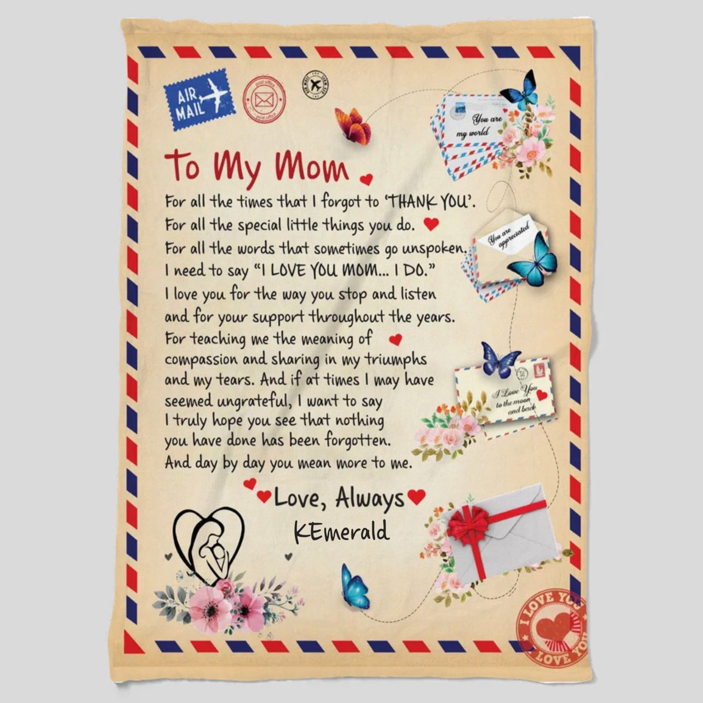 Mom Personalized Cozy Plush Fleece Blanket – 60×80