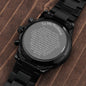 To My Husband-Engraved Design Black Chronograph Watch