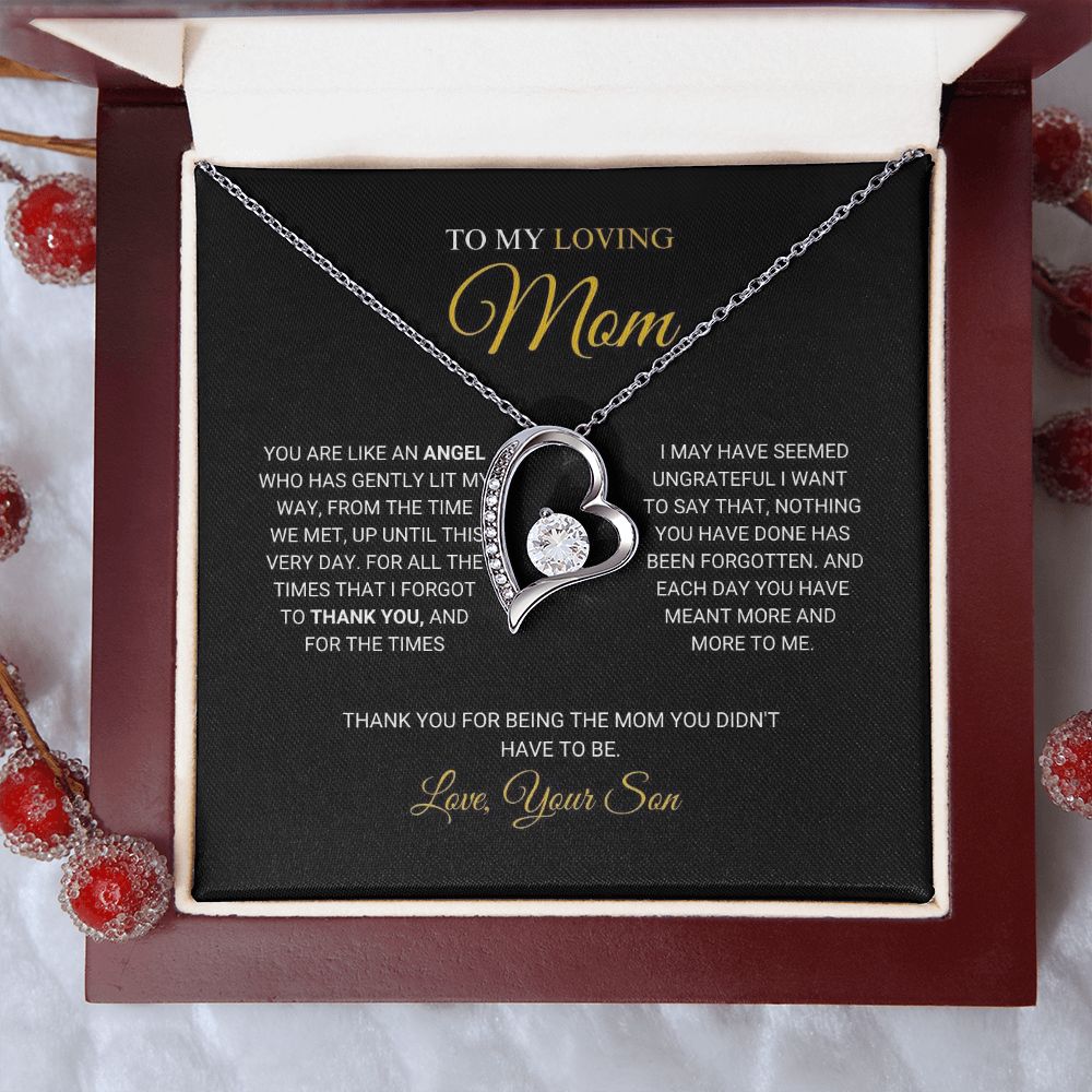 To My Loving Mom - An Angel - Forever Love Necklace