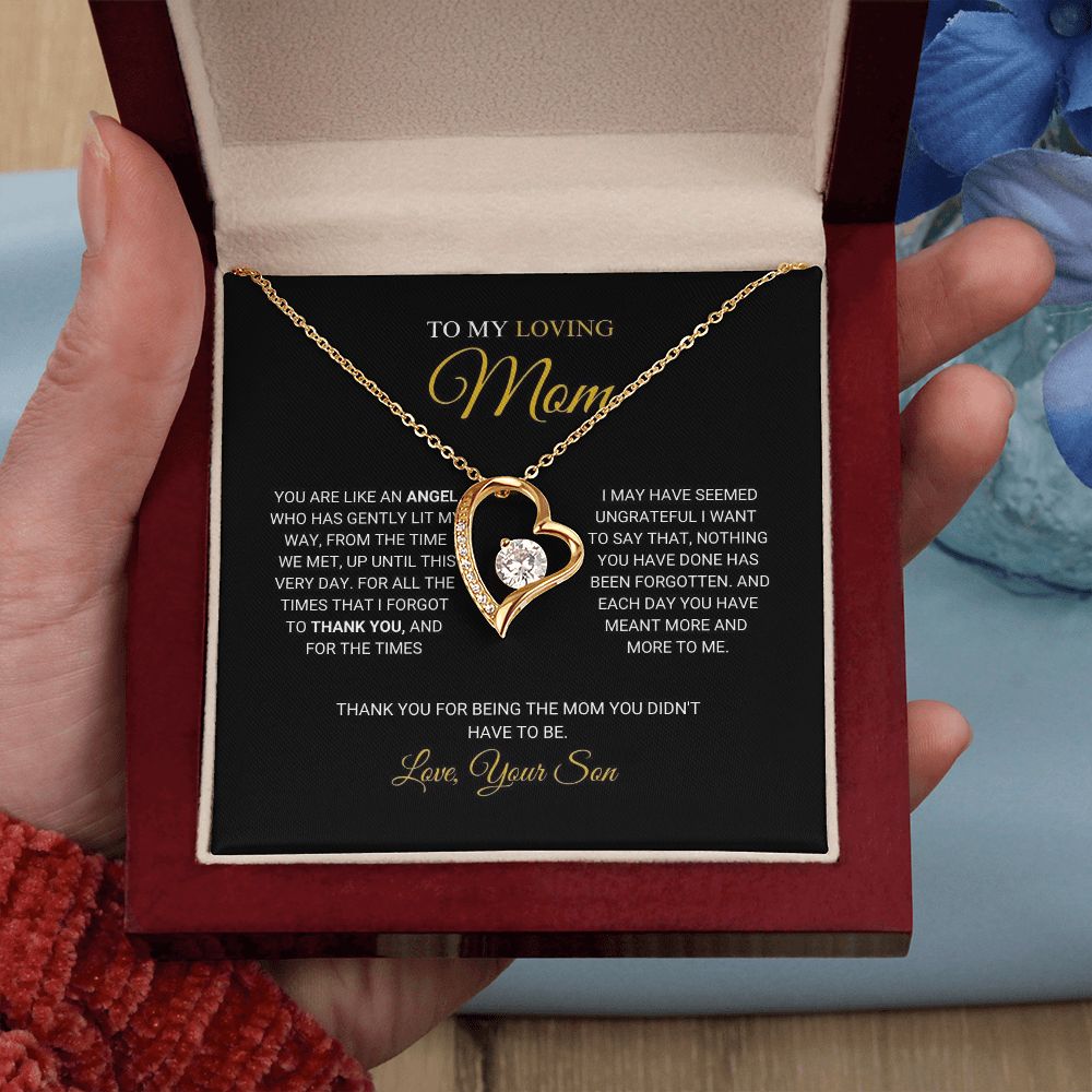 To My Loving Mom - An Angel - Forever Love Necklace