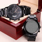 To My Husband-Engraved Design Black Chronograph Watch