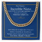 Para Nuestro Increíble Nieto - Nunca Olvides - Cuban Link Chain