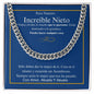 Para Nuestro Increíble Nieto - Nunca Olvides - Cuban Link Chain