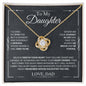 To My Daughter - Remember - Love Knot Necklace