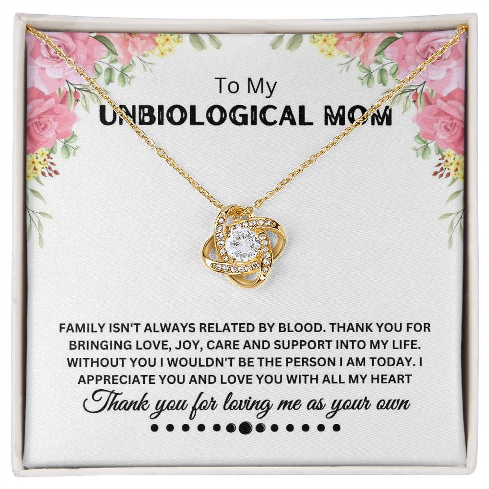 Unbiological Mom - Thank You - Love Knot Necklace