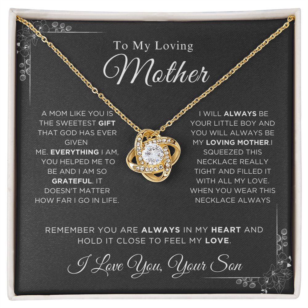To My Loving Mother - The Sweetest Gift - Love Knot Necklace