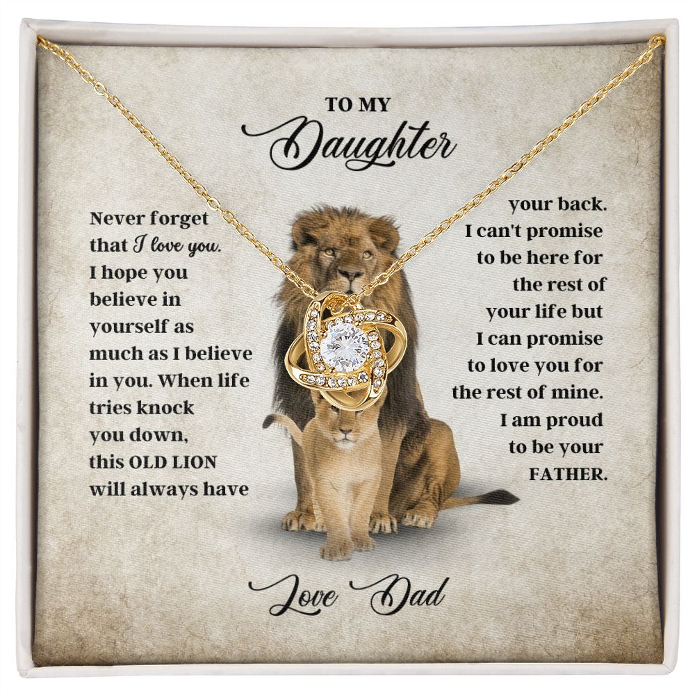 To My Daughter - Never Forget - Love Knot Necklace