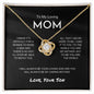 To My Loving Mom - My Caring Mother - Love Knot Necklace