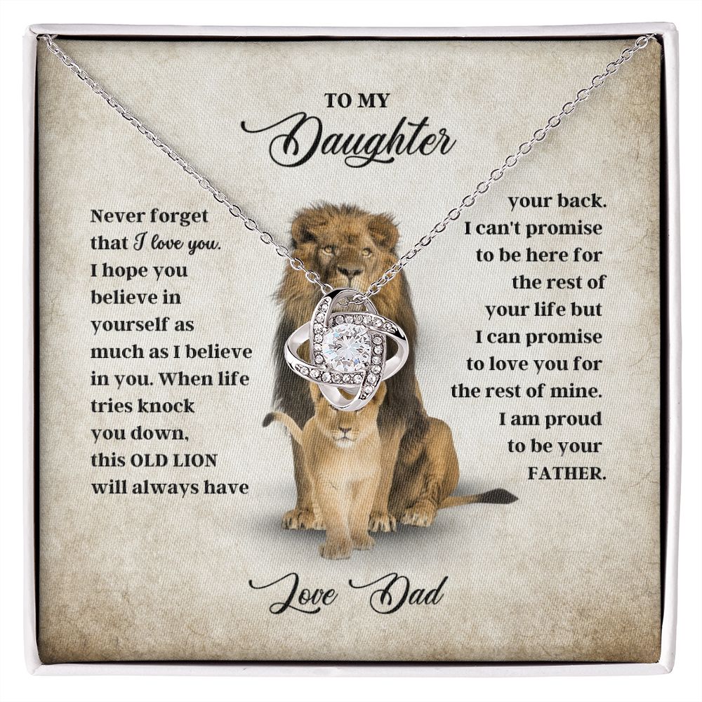 To My Daughter - Never Forget - Love Knot Necklace