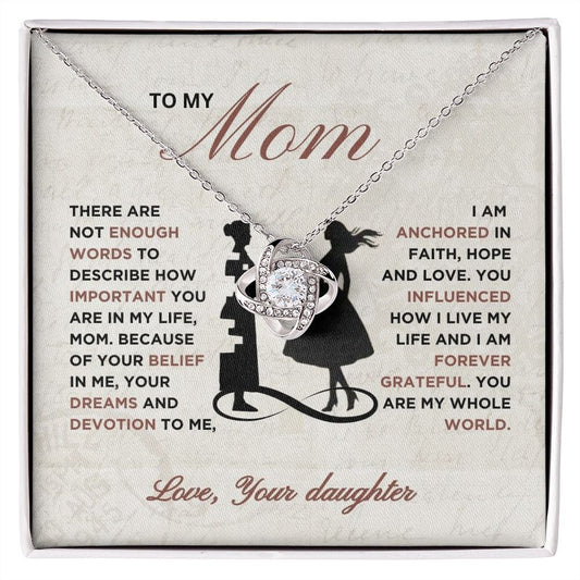 Mom- Love Knot Necklace from Daughter
