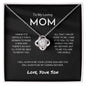 To My Loving Mom - My Caring Mother - Love Knot Necklace
