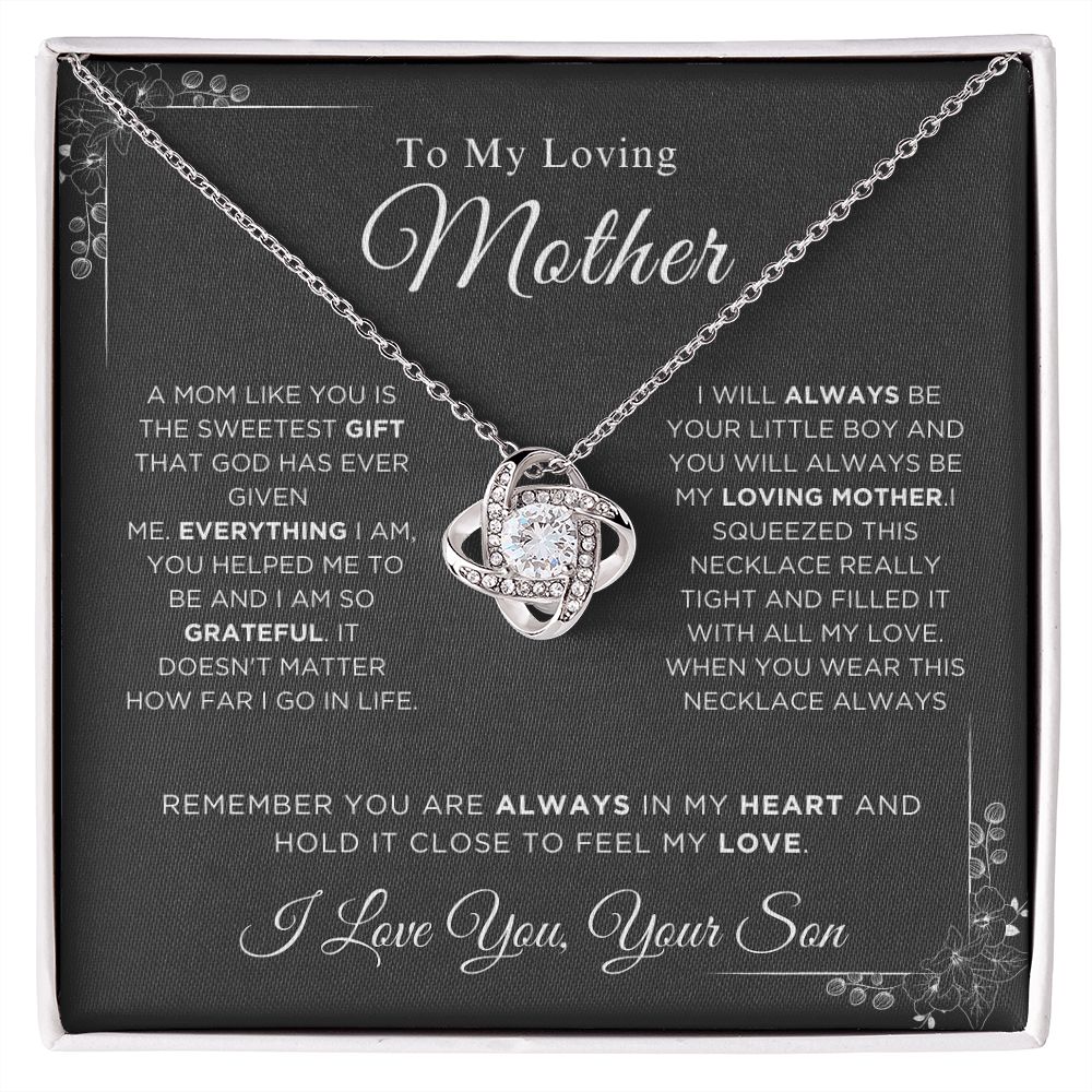 To My Loving Mother - The Sweetest Gift - Love Knot Necklace