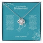 Bridesmaid - Thank You - Love Knot Necklace