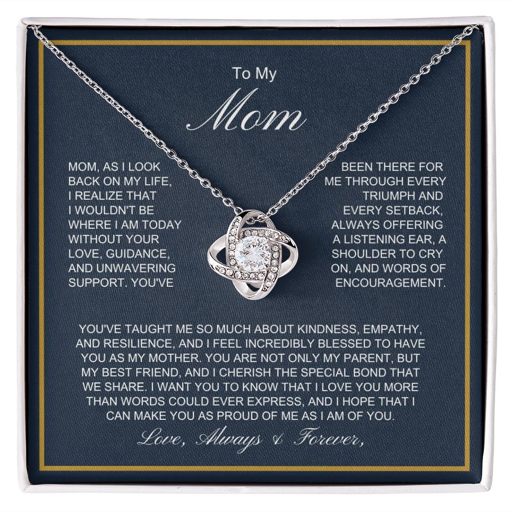 To My Mom - More Than Words - Love Knot Necklace
