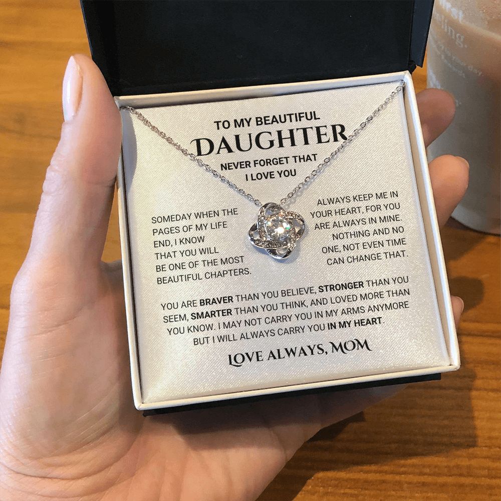 Daughter - Keep Me In Your Heart - Necklace Gift From Mom