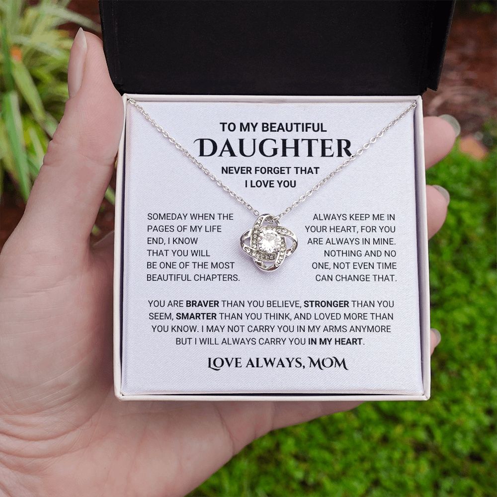 Daughter - Keep Me In Your Heart - Necklace Gift From Mom