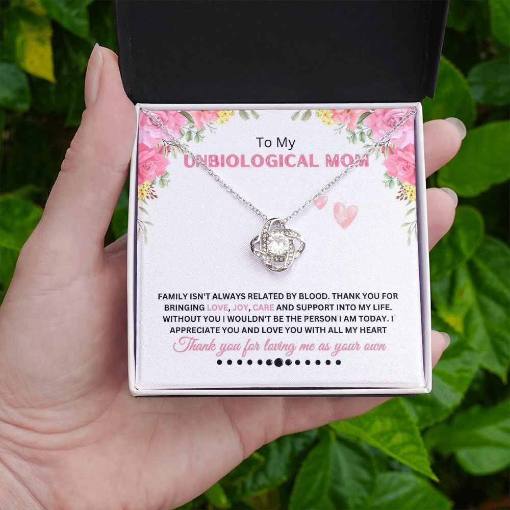 Unbiological Mom - Thank You - Love Knot Necklace