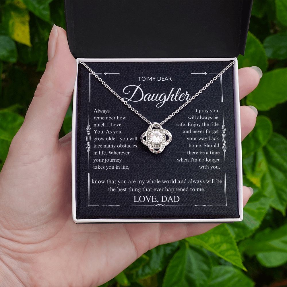 To My Dear Daughter - The Best Thing - Love Knot Necklace DL006