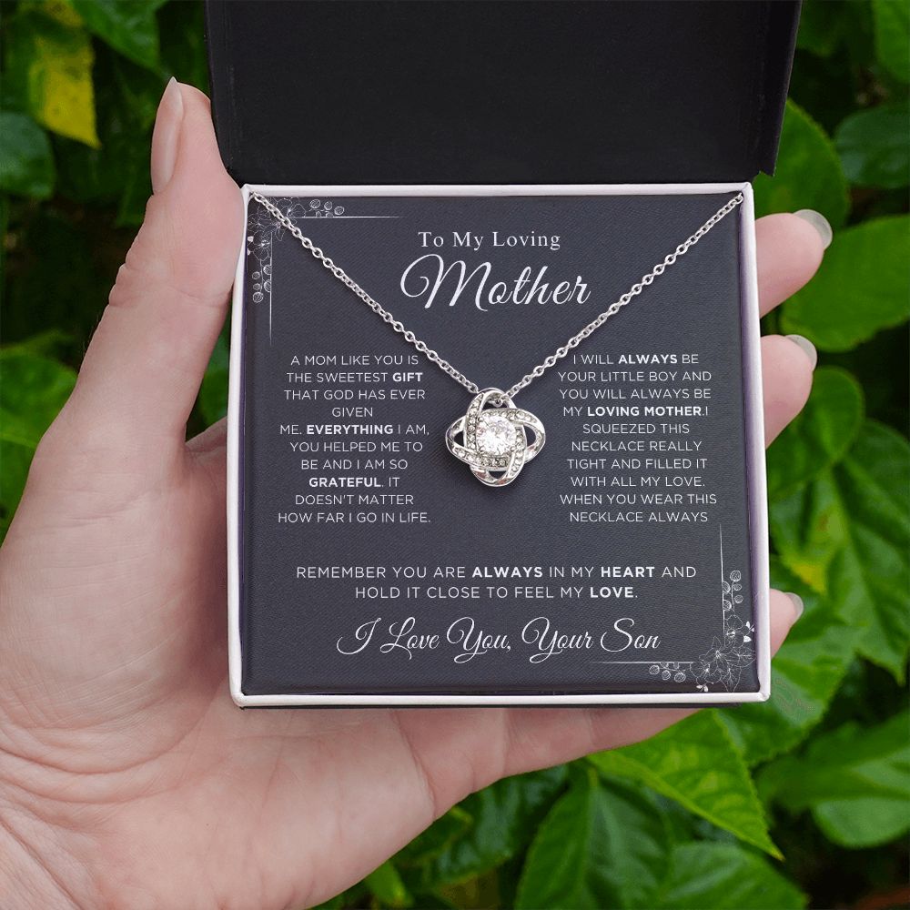 To My Loving Mother - The Sweetest Gift - Love Knot Necklace