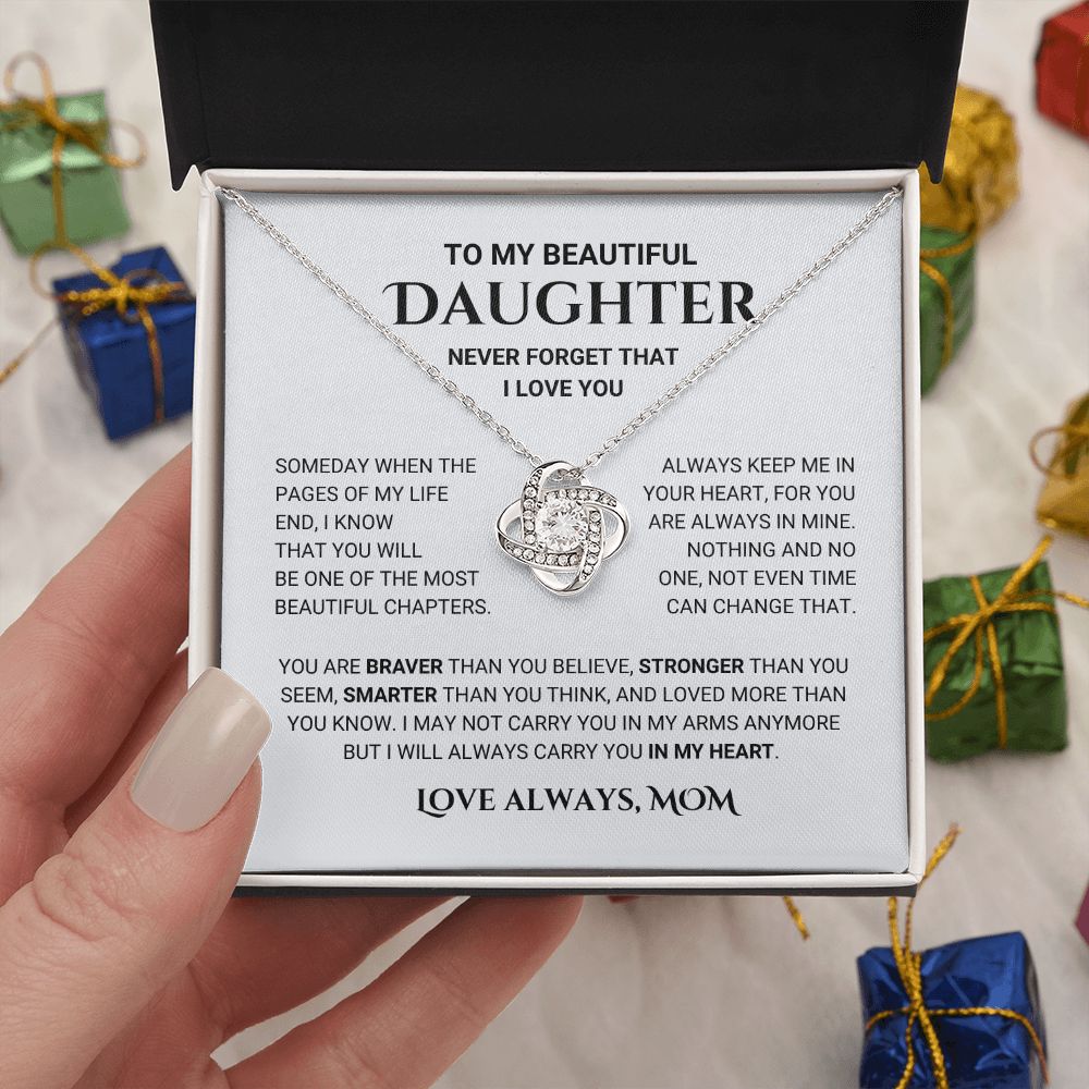 Daughter - Keep Me In Your Heart - Necklace Gift From Mom
