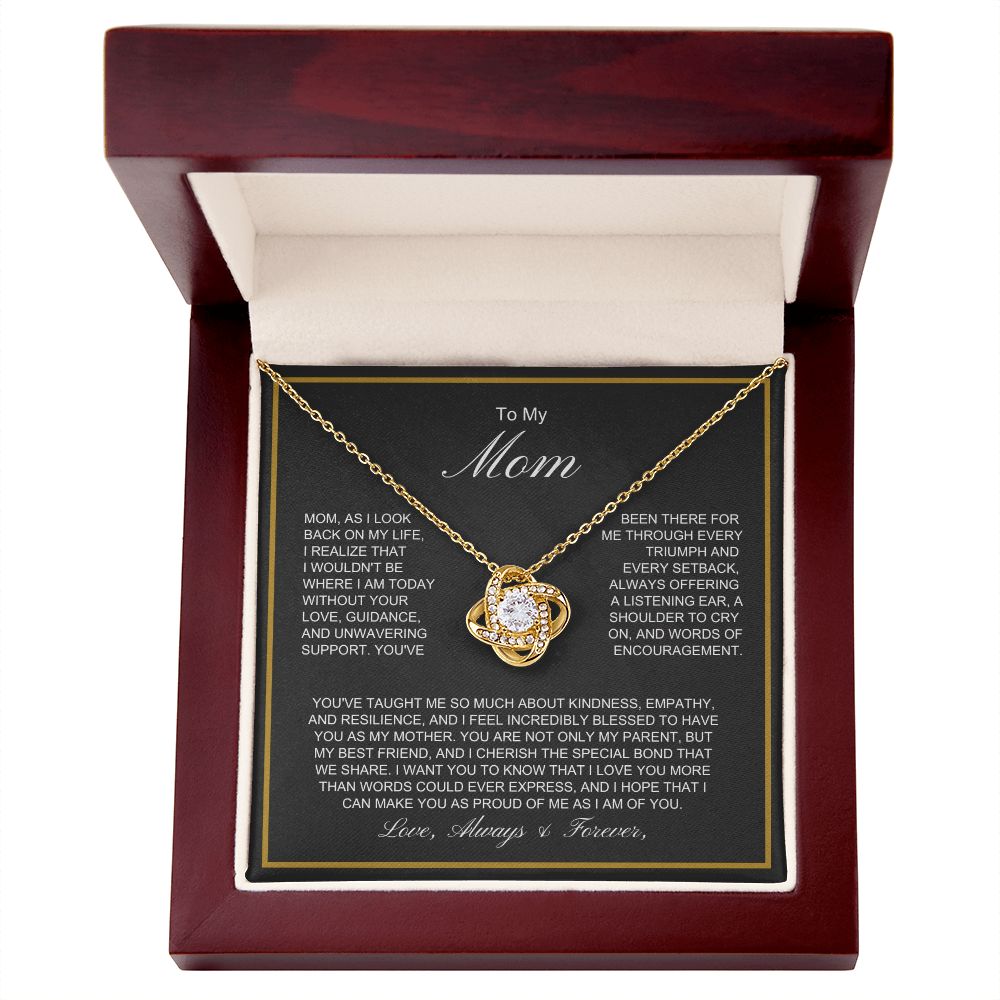 To My Mom - More Than Words - Love Knot Necklace