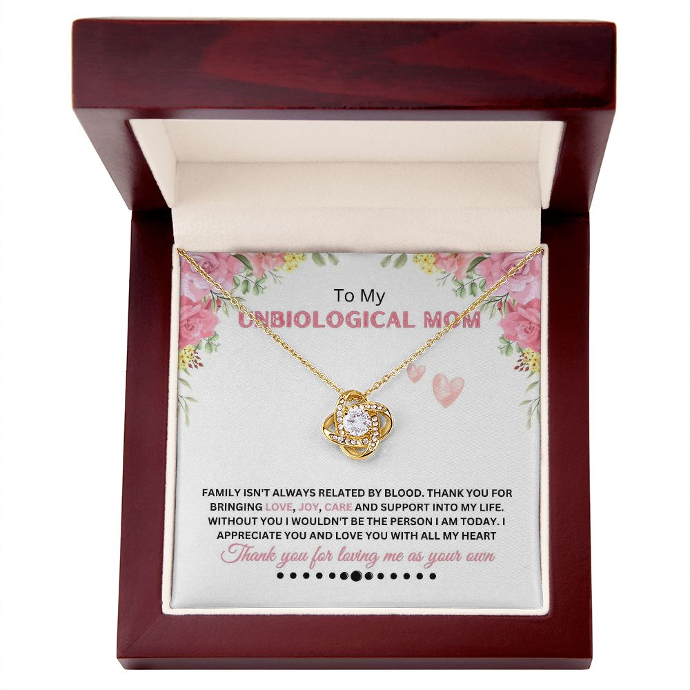 Unbiological Mom - Thank You - Love Knot Necklace