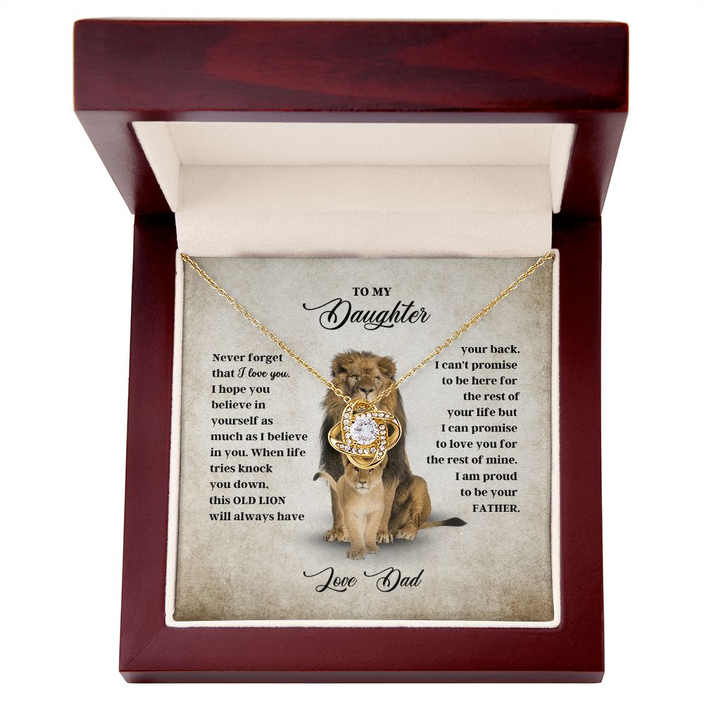 To My Daughter - Never Forget - Love Knot Necklace
