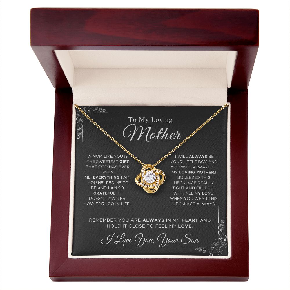 To My Loving Mother - The Sweetest Gift - Love Knot Necklace