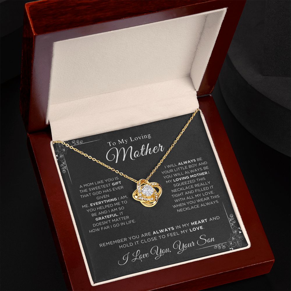 To My Loving Mother - The Sweetest Gift - Love Knot Necklace