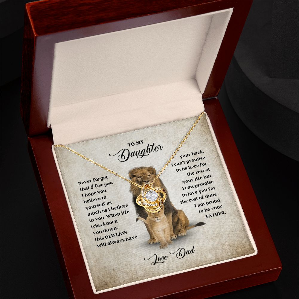 To My Daughter - Never Forget - Love Knot Necklace