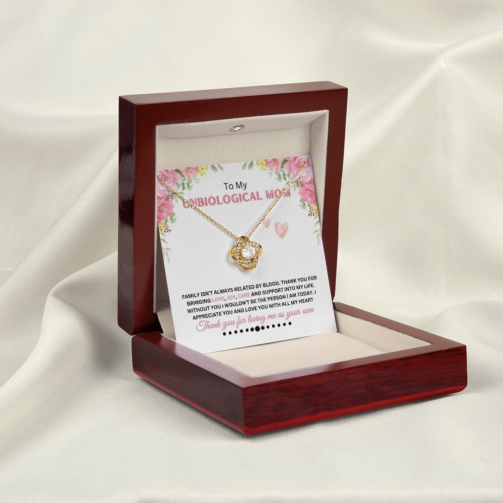 Unbiological Mom - Thank You - Love Knot Necklace