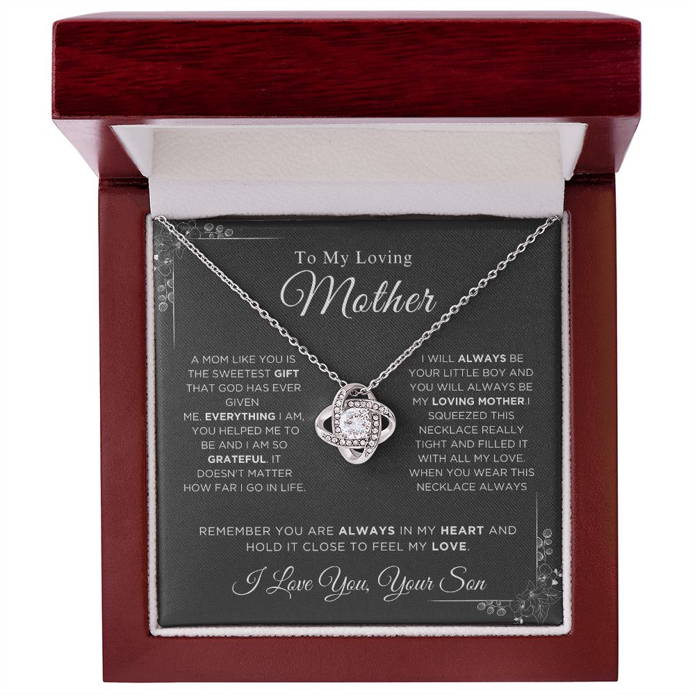 To My Loving Mother - The Sweetest Gift - Love Knot Necklace