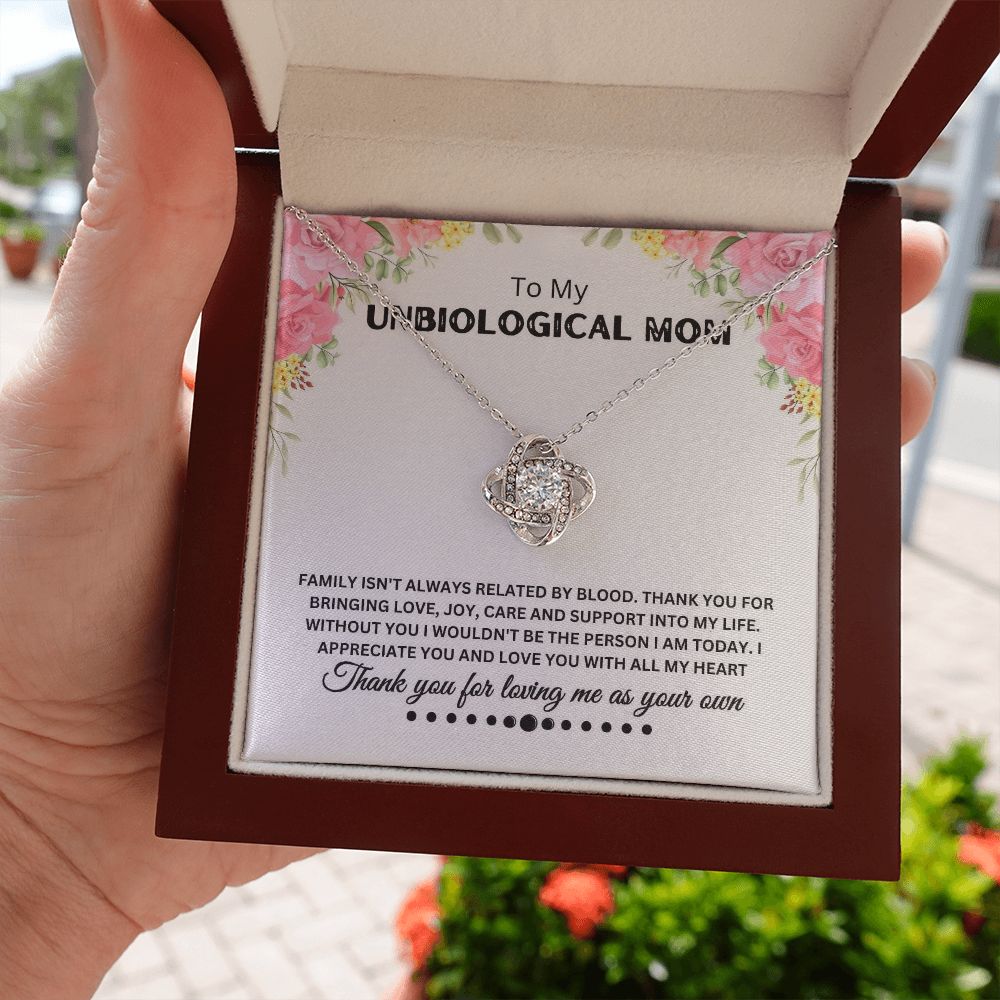 Unbiological Mom - Thank You - Love Knot Necklace
