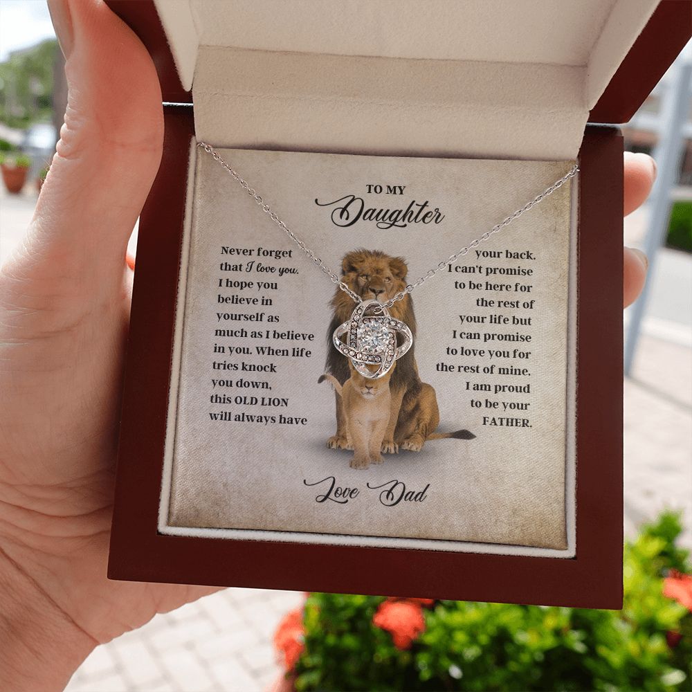 To My Daughter - Never Forget - Love Knot Necklace