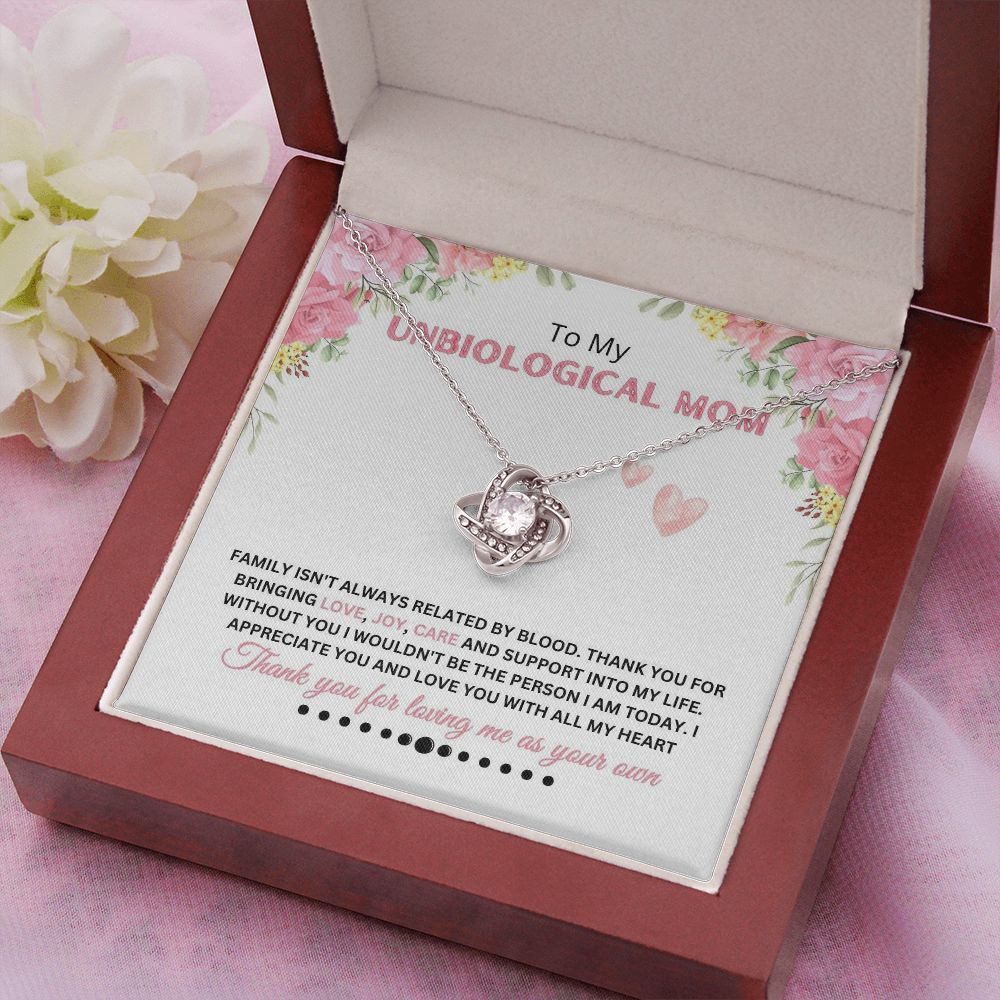 Unbiological Mom - Thank You - Love Knot Necklace