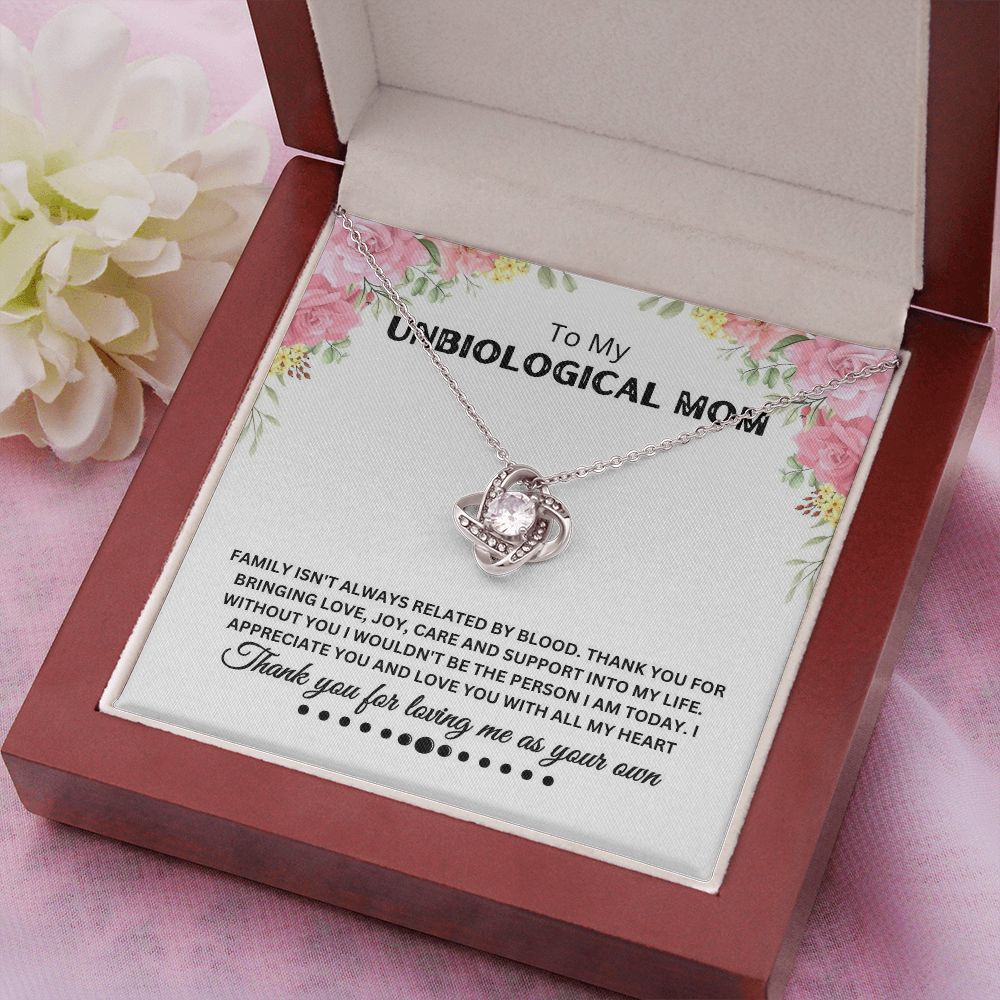 Unbiological Mom - Thank You - Love Knot Necklace