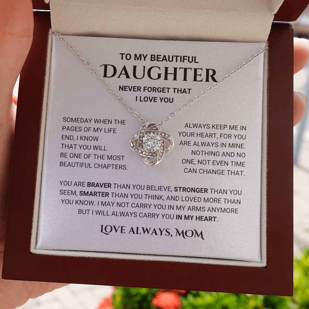 Daughter - Keep Me In Your Heart - Necklace Gift From Mom
