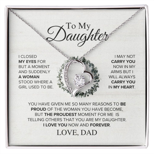 To My Daughter - The Proudest Moment - Forever Love Necklace