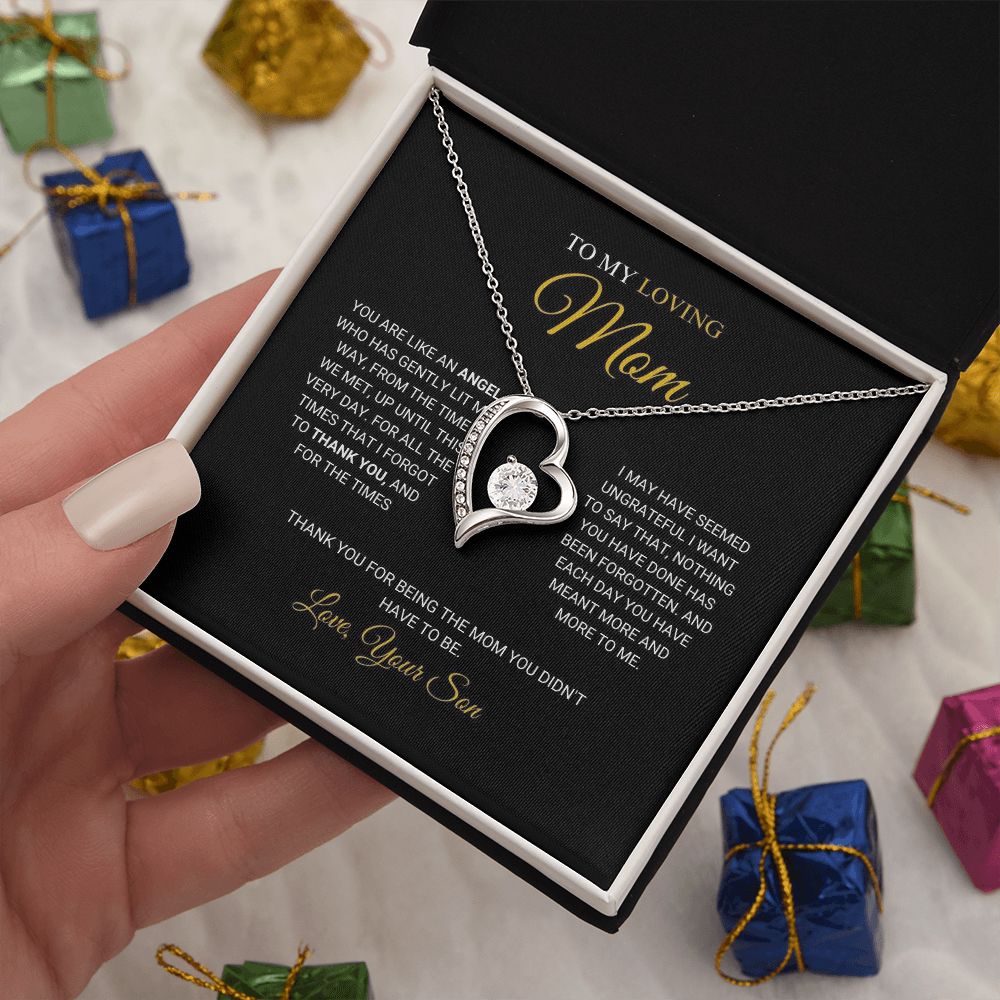 To My Loving Mom - An Angel - Forever Love Necklace