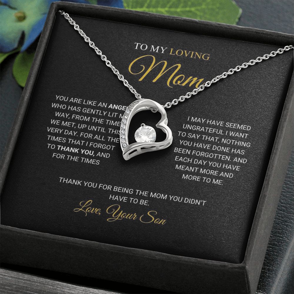 To My Loving Mom - An Angel - Forever Love Necklace