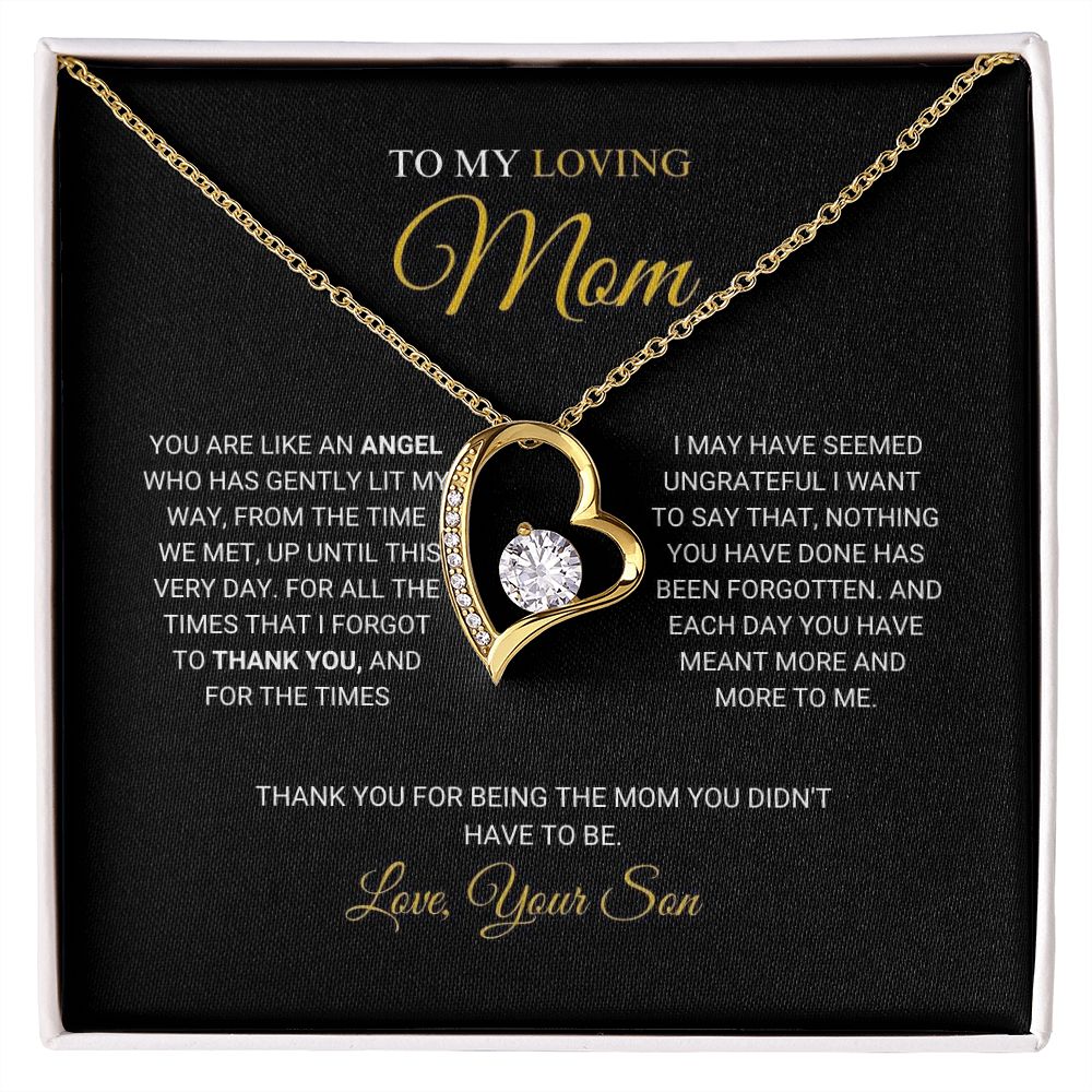 To My Loving Mom - An Angel - Forever Love Necklace