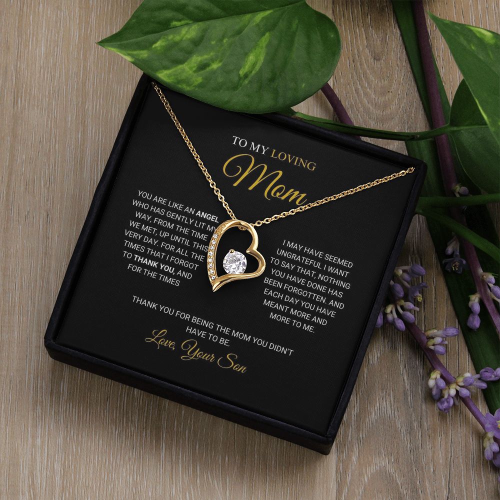 To My Loving Mom - An Angel - Forever Love Necklace