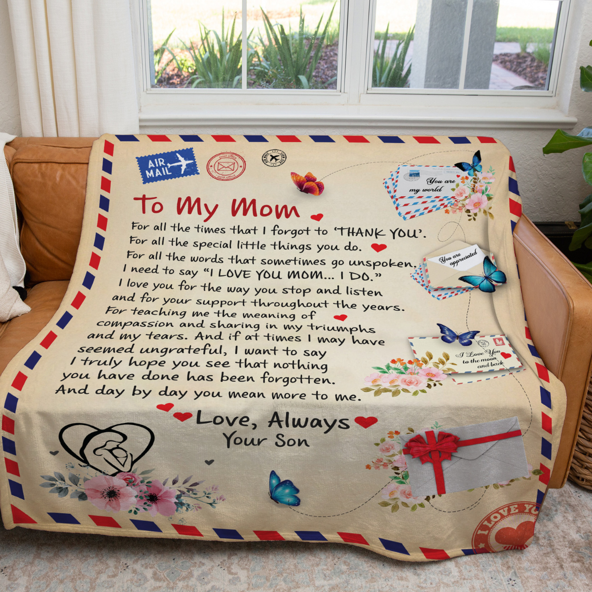 Mom - Giant Post Card Blanket