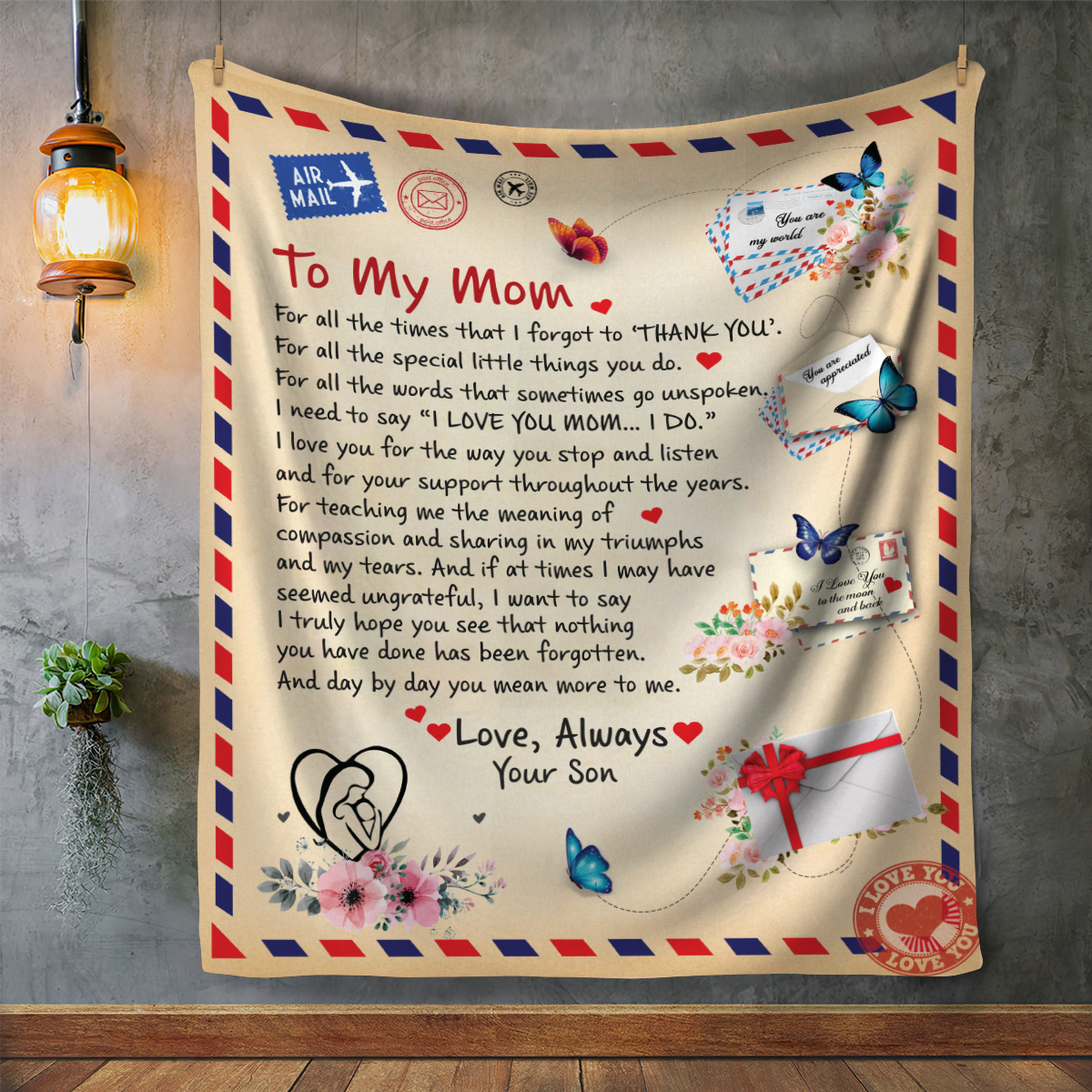 Mom - Giant Post Card Blanket