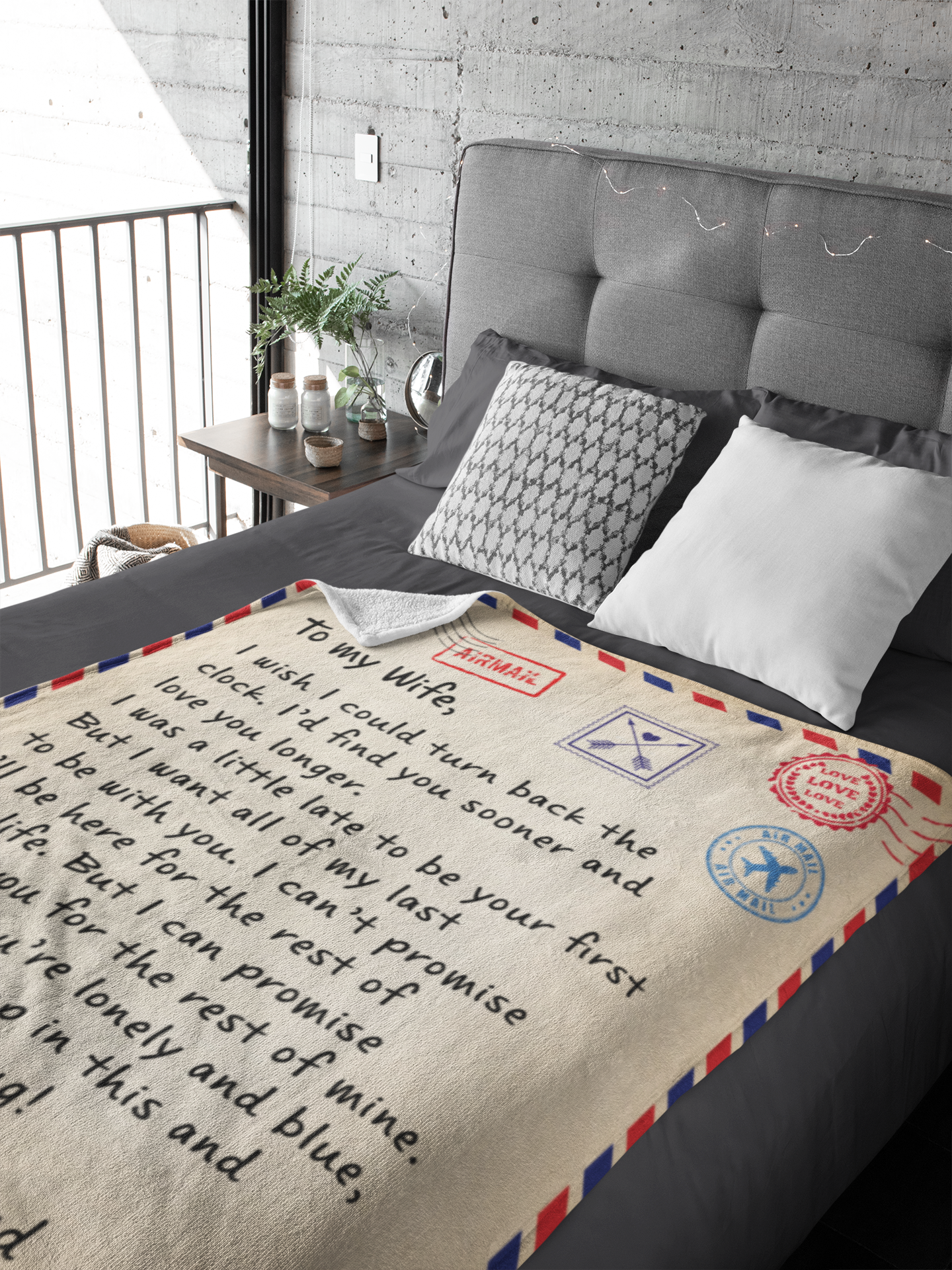 To My Wife - Giant Love Letter Cozy Plush Fleece Blanket