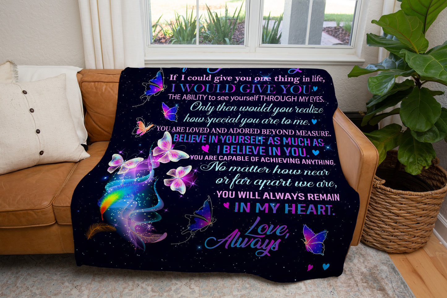 To My Beautiful Granddaughter -You Are Loved And Adored - Cozy Plush Blanket Gift