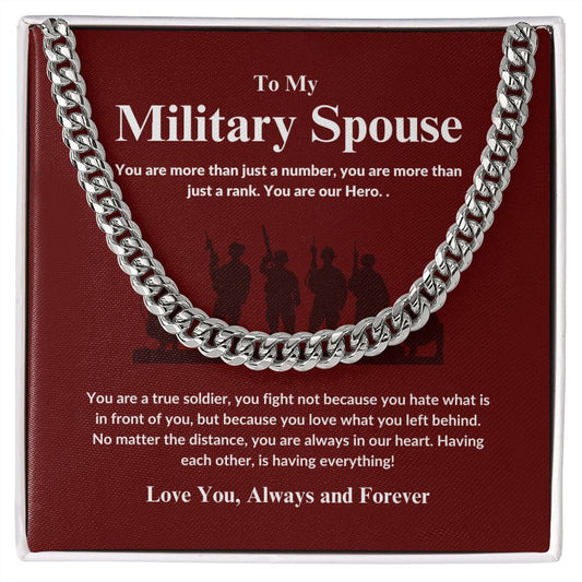 To My Military Spouse - Our Hero - Cuban Link Chain
